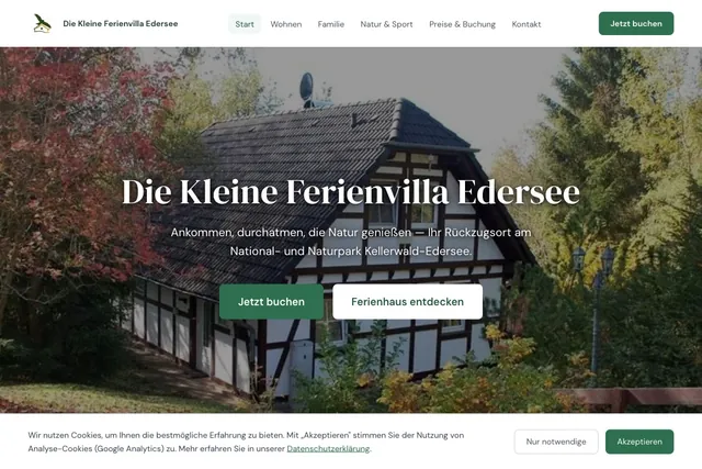 Website of Die Kleine Ferienvilla Edersee