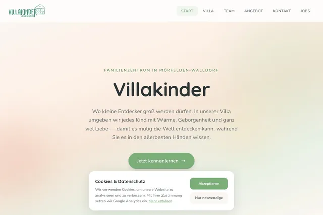 Website of Villakinder family centre